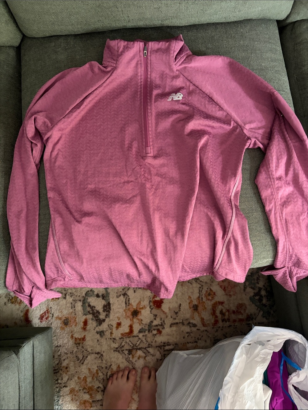 New Balance Women's Mauve Half-Zip Performance Pullover